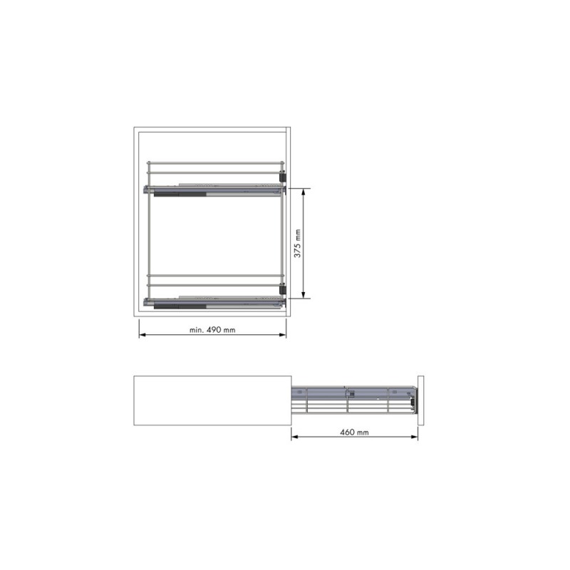 Pull-out Bottle Rack 2 Shelves - Soft-close | Quanti-X