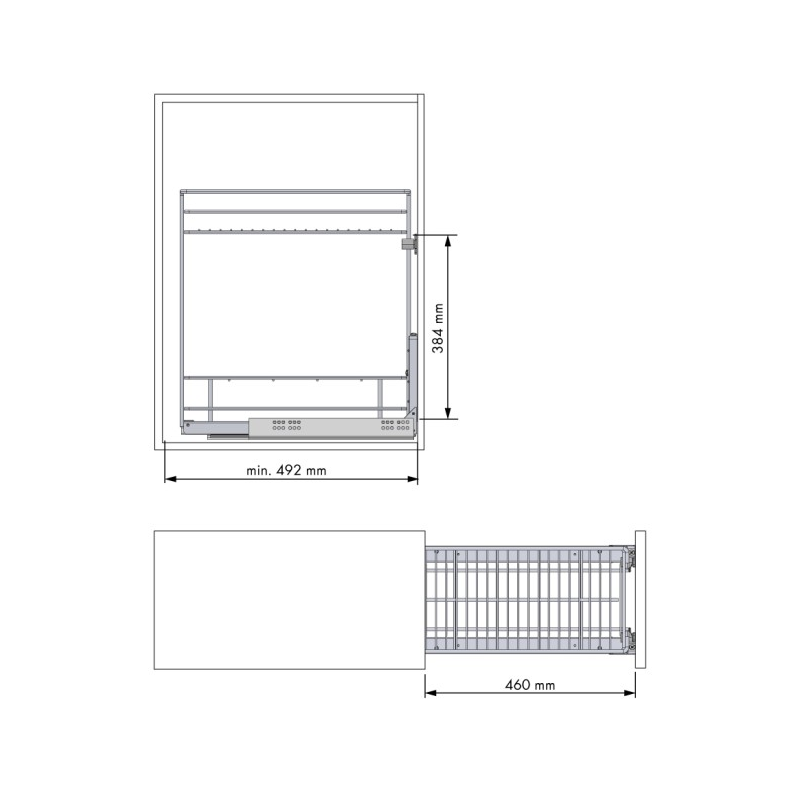 Pull-out Bottle Rack 2 Shelves - Soft-close | Quanti-X