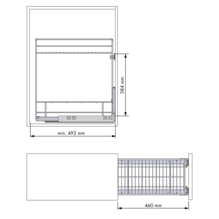 Pull-out Bottle Rack 2 Shelves - Soft-close | Quanti-X